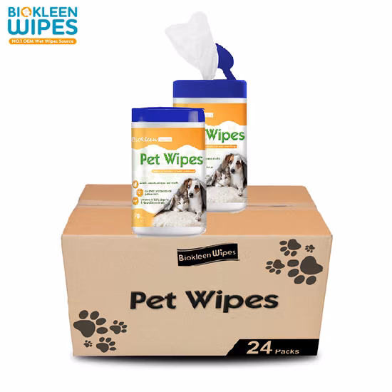Biokleen OEM 80PCS 100PCS Pets Cleaning Dog Bath Ear Dog Pet Wet Wipes