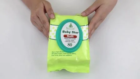 Amostra grátis de lenços umedecidos orgânicos biodegradáveis ​​para bebês para cuidados pessoais