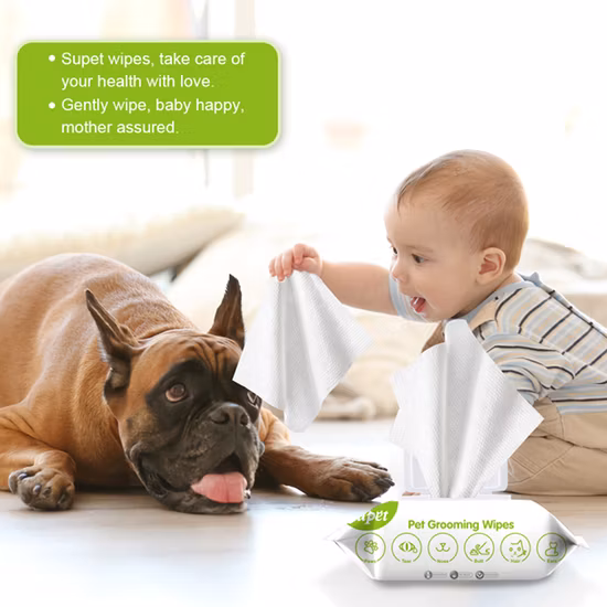 Biokleen OEM 80PCS 100PCS Animais de estimação que limpam lenços umedecidos para animais de estimação, banho de orelha para cães